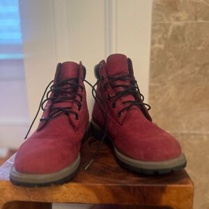 Timberland Burgundy Lace-Up Boots